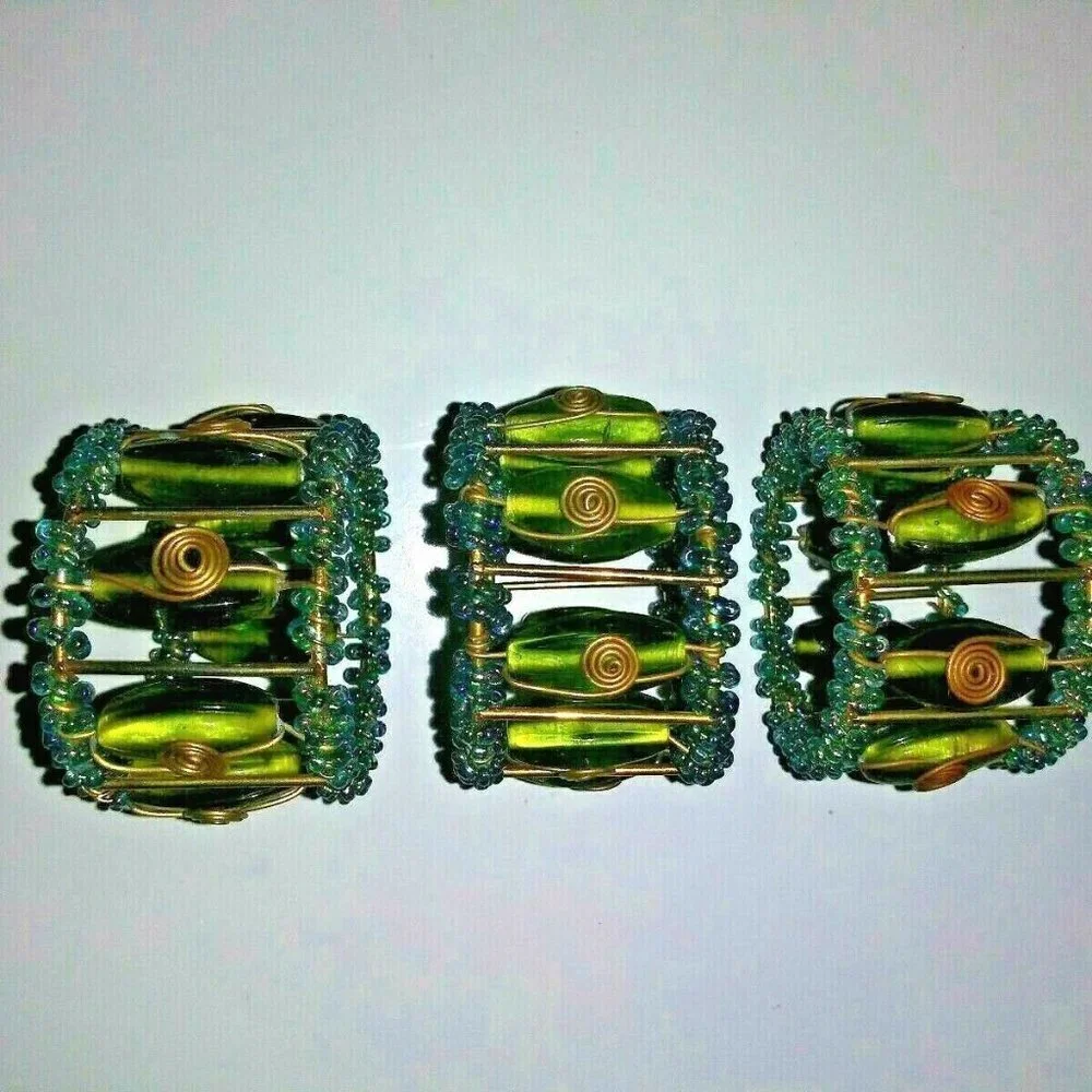 3 Pier-1 Imports Moroccan Beaded Napkin rings